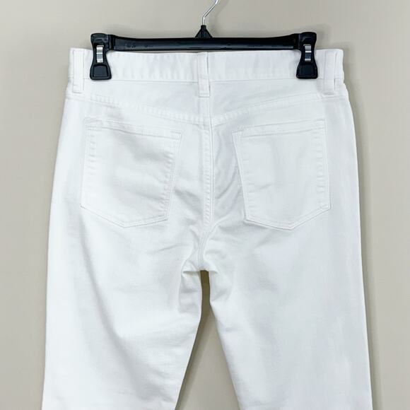 J Crew Toothpick Denim White Mid‎ Rise Skinny Crop Jeans Women's Size 27 - Picture 6 of 14